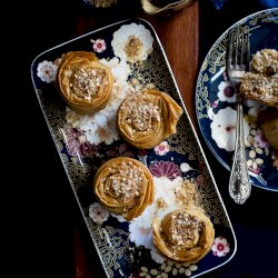 Almond and walnut baklava scrolls